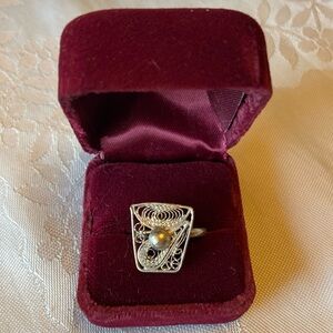 Silver filigree ring